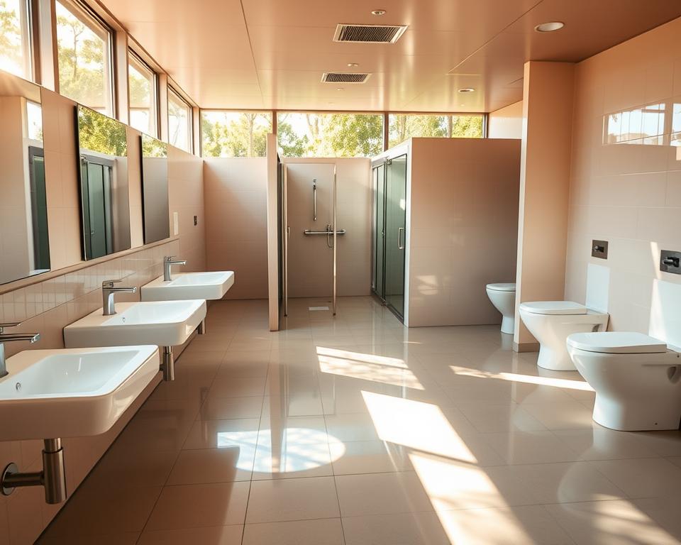 Moderne Sanitäranlagen auf dem Campingplatz Moderne Sanitäranlagen auf dem Campingplatz